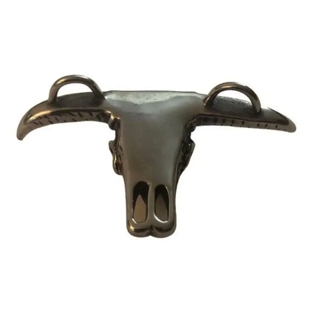 Men’s women’s 316L Stainless steel long horn skull pendant